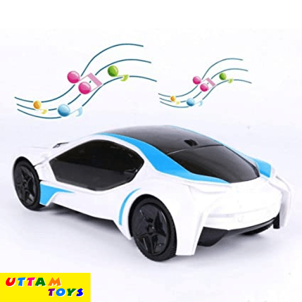 Funny Toys Battery Operated Light & Sound Car Sports Car Bump & Go Car 3D Light Musical Racing Car