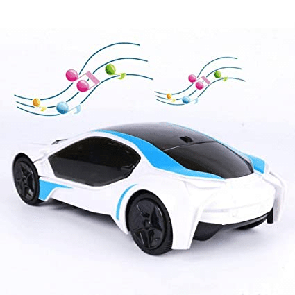 Funny Toys Battery Operated Light & Sound Car Sports Car Bump & Go Car 3D Light Musical Racing Car