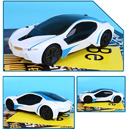 Funny Toys Battery Operated Light & Sound Car Sports Car Bump & Go Car 3D Light Musical Racing Car