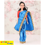 Funskool My Mia Doll with Black Hair in Traditional Blue Indian Sari - Height 29.5 cm