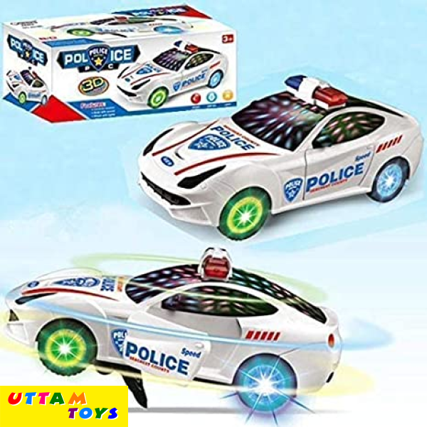 Golmmol Jiama Police Car Flashing Lights in The Wheels and Realistic Sounds with Sirens