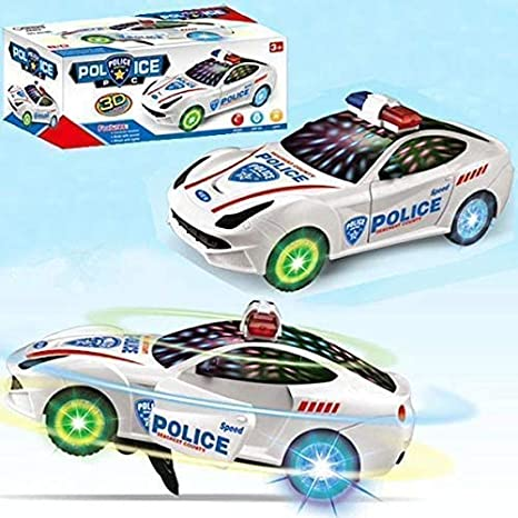 Golmmol Jiama Police Car Flashing Lights in The Wheels and Realistic Sounds with Sirens