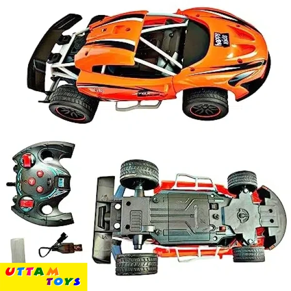 Happy Kids Hero Smoke Spray Racing Runner Car Toys 2.4 GHz with LED Light and Sound Electric Toy for Kids