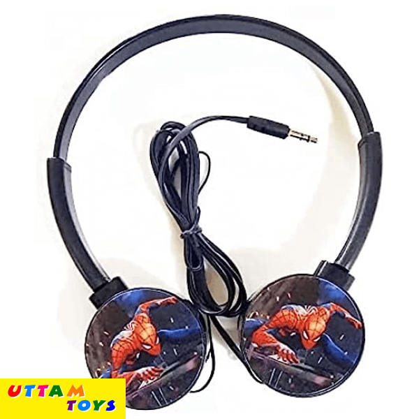 Spider Man 3.5Mm Jack Bass Booster Foldable Adjustable Wired On Ear Headphones