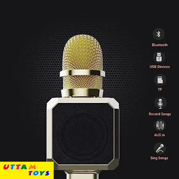 Landmark Bt58 Handheld Wireless Singing Mic Multi-Function Bluetooth Karaoke Microphone with Inbuilt Bluetooth Speaker, Re