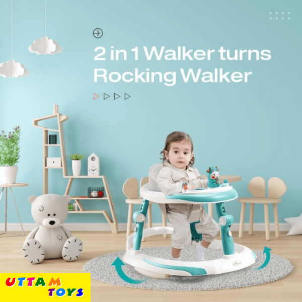 R For Rabbit Little Feet Plus Walker - Detachable Toy Bar/Meal Tray With Music & Light, 3 Level Height/4 Level Seat Adjustment