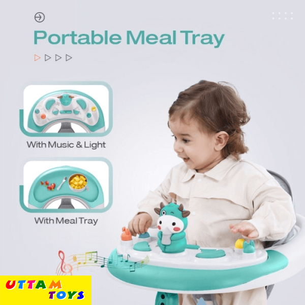 R For Rabbit Little Feet Plus Walker - Detachable Toy Bar/Meal Tray With Music & Light, 3 Level Height/4 Level Seat Adjustment