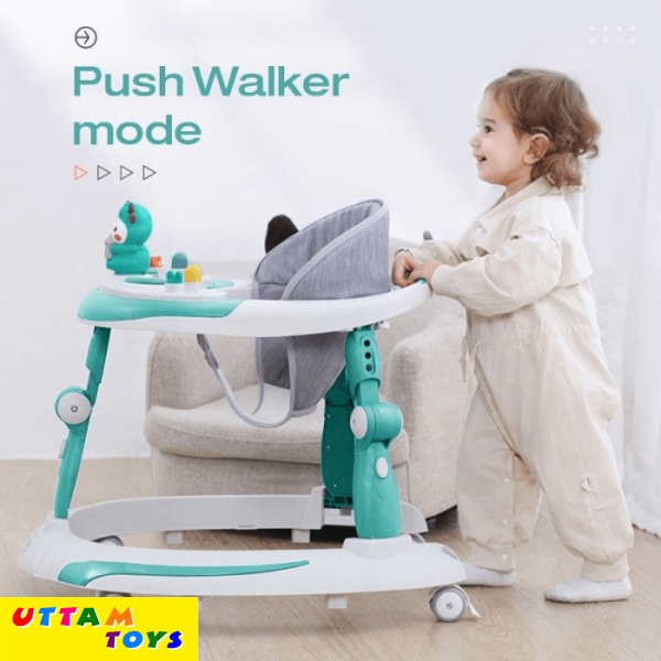 R For Rabbit Little Feet Plus Walker - Detachable Toy Bar/Meal Tray With Music & Light, 3 Level Height/4 Level Seat Adjustment