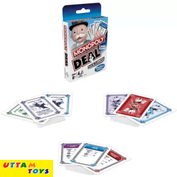 Hasbro Gaming Monopoly Deal Card Game for Families and Kids Ages 8 and Up (Multicolor)