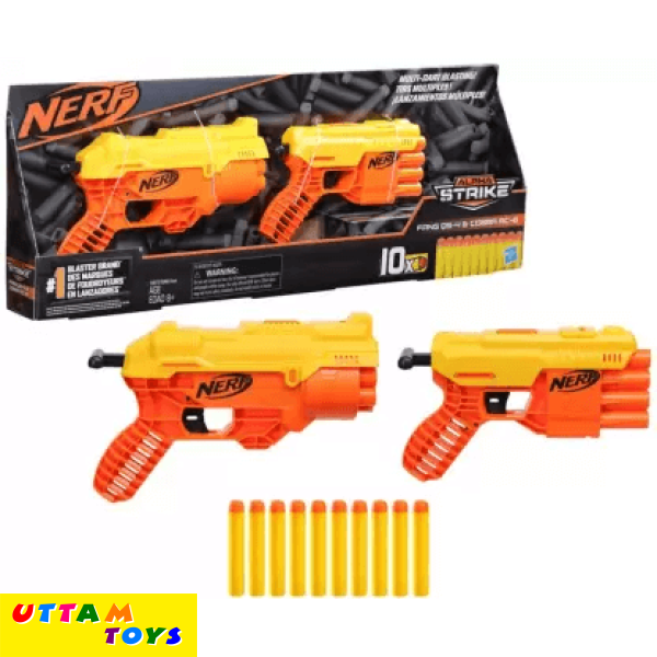 Nerf Alpha Strike Fang QS-6 and Cobra RC-6 Blasters ,10 Official Elite Darts Darts & Plastic Bullets