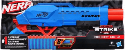 Nerf Alpha Strike Big Cat DB-2 Blaster, Fires 2 Darts in a Row, Incl. 8 Darts, for 8+ Guns & Darts