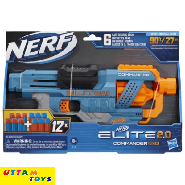 Nerf Elite 2.0 Commander RD-6 Dart Toy Blaster,6-Dart Rotating Drum,Incl. 12 Darts Guns & Darts