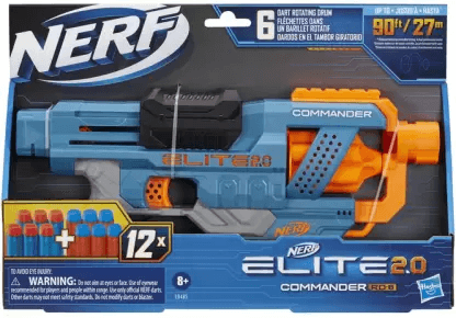 Nerf Elite 2.0 Commander RD-6 Dart Toy Blaster,6-Dart Rotating Drum,Incl. 12 Darts Guns & Darts