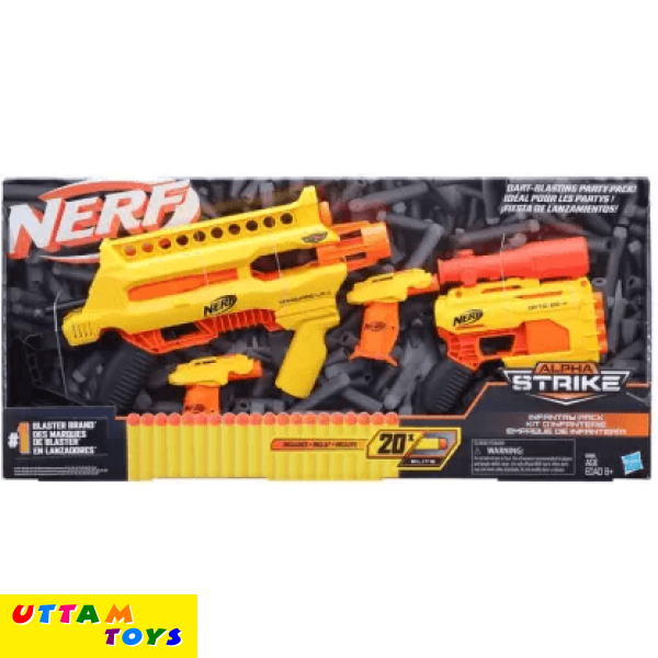 Nerf Alpha Strike Infantry Pack, Multi-Pack, best gift, Incl. 4 Blasters and 20 Darts Guns & Darts