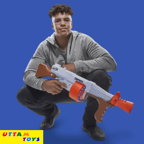 Nerf Fortnite DG Dart Blaster, 15-Dart Rotating Drum, Pump Action, 15 Darts,Inspired Fortnite Video Game Guns & Darts