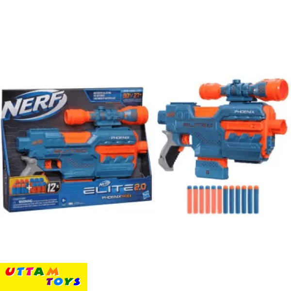 Nerf Elite 2.0 Phoenix CS-6 Motorized Blaster,6-Dart Clip,Scope,Incl. 12 Darts,for 8+ Guns & Darts