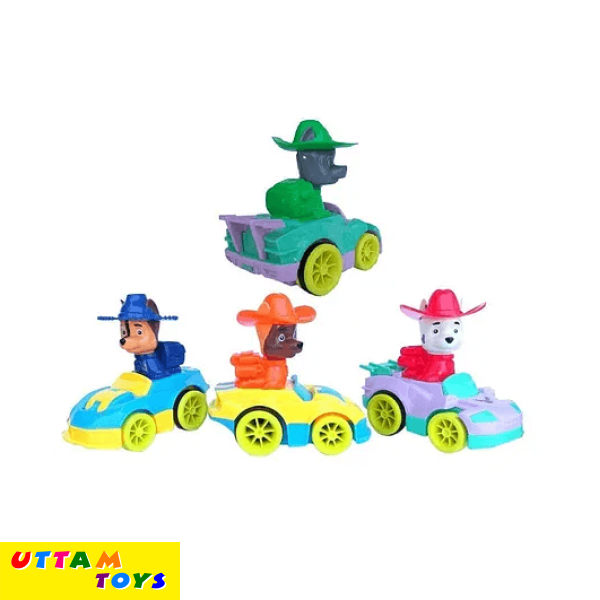 Uttam Toys Friction Pull Back Paw Patrol Compatible Rescue Team Cartoon Series Vehicles Car Toys Pack of 1 (Colour May Vary)