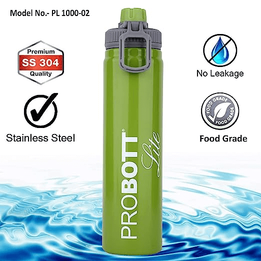 Probott Lite Stainless Steel Water Bottle Without Vacuum Tech -1000 ml