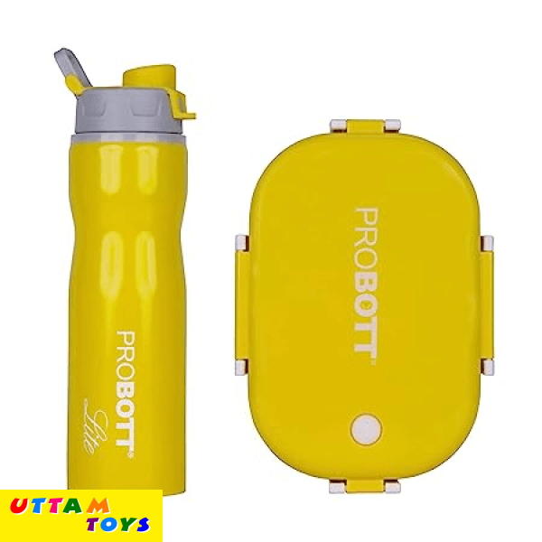 Probott You and Me Comby Set of 2, 1 Water Bottle 750ml, 1 Lunch Box 710ml, Combo Gift Set with Carry Bag