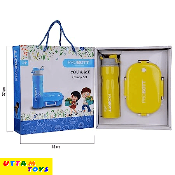 Probott You and Me Comby Set of 2, 1 Water Bottle 750ml, 1 Lunch Box 710ml, Combo Gift Set with Carry Bag