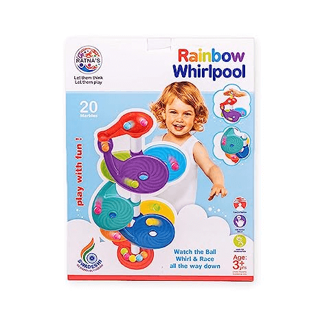 Ratna's Rainbow Whirlpool 7 Layer Ball Drop and Roll Swirling Tower for Baby and Toddler Development of Age 3+ Years Kids Multicolour