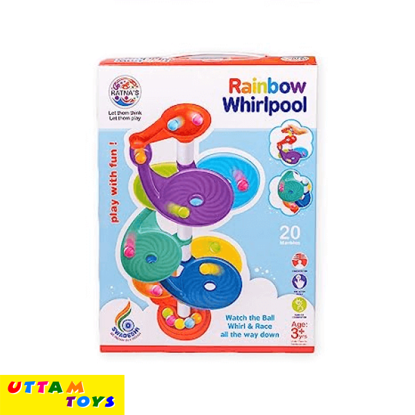 Ratna's Rainbow Whirlpool 7 Layer Ball Drop and Roll Swirling Tower for Baby and Toddler Development of Age 3+ Years Kids Multicolour