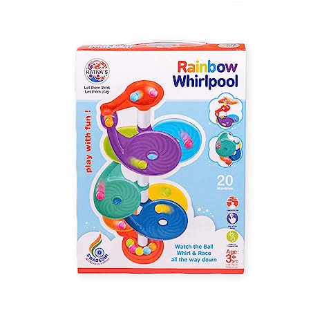 Ratna's Rainbow Whirlpool 7 Layer Ball Drop and Roll Swirling Tower for Baby and Toddler Development of Age 3+ Years Kids Multicolour