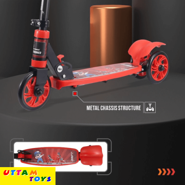 R For Rabbit Road Runner Drift Scooter - Metal Body, 3 Level Height Adjustment, Anti Slip Deck (Red)