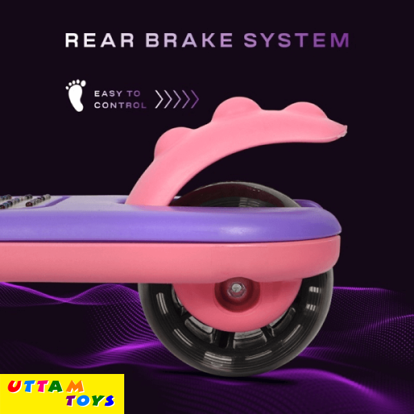 R For Rabbit Road Runner Mario Scooter - PU LED Wheels, 4 Level Height Adjustment, Anti Slip Deck (Purple Pink)