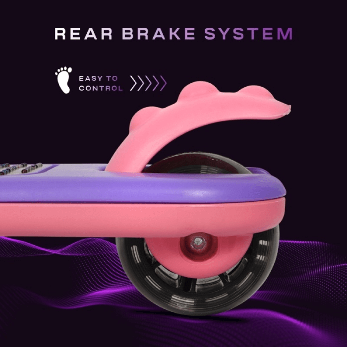 R For Rabbit Road Runner Mario Scooter - PU LED Wheels, 4 Level Height Adjustment, Anti Slip Deck (Purple Pink)