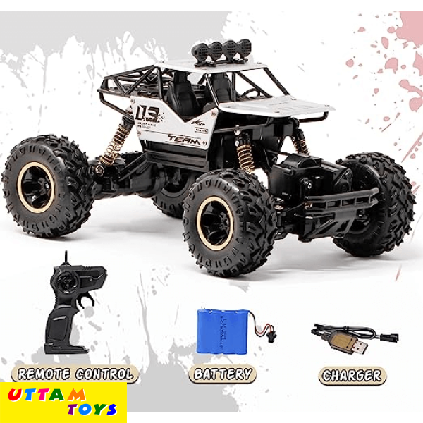 Uttam Toys Rock Crawler Metal Alloy 4 Wheel Remote Control Car 1:16 Scale 4WD Climbing Racing RC Car Monster Truck Toys