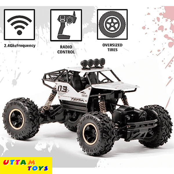 Uttam Toys Rock Crawler Metal Alloy 4 Wheel Remote Control Car 1:16 Scale 4WD Climbing Racing RC Car Monster Truck Toys