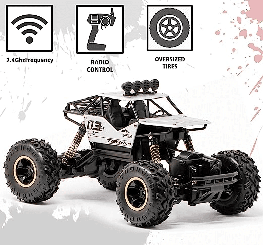 Uttam Toys Rock Crawler Metal Alloy 4 Wheel Remote Control Car 1:16 Scale 4WD Climbing Racing RC Car Monster Truck Toys