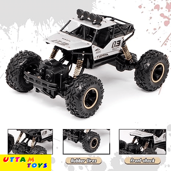 Uttam Toys Rock Crawler Metal Alloy 4 Wheel Remote Control Car 1:16 Scale 4WD Climbing Racing RC Car Monster Truck Toys