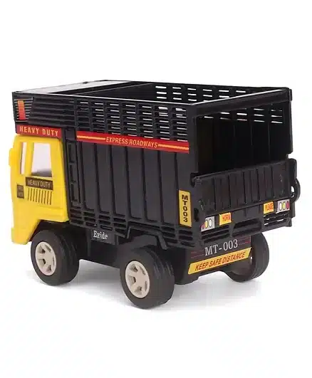 Shinsei Pull Back Goods Carrier Truck - Black & Yellow