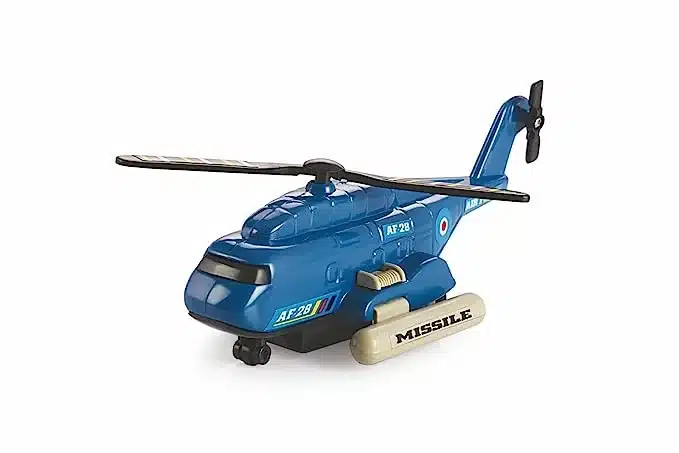 Shinsei I.A.F. Helicopter Pull Back Toy- Blue