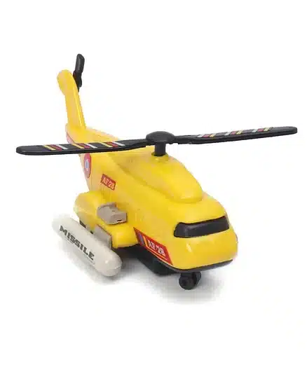 Shinsei I.A.F. Helicopter Pull Back Toy- Yellow