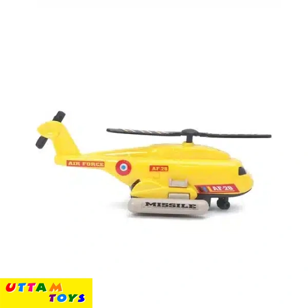 Shinsei I.A.F. Helicopter Pull Back Toy- Yellow