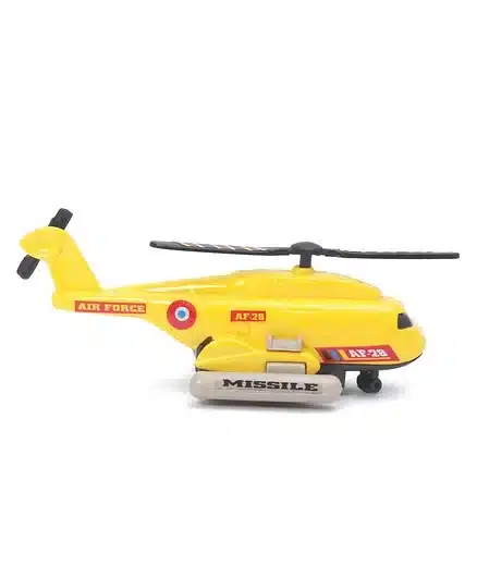 Shinsei I.A.F. Helicopter Pull Back Toy- Yellow