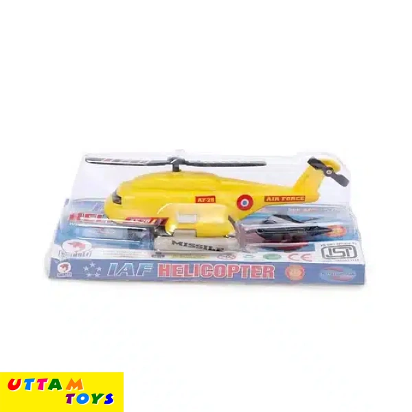 Shinsei I.A.F. Helicopter Pull Back Toy- Yellow