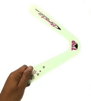 Bestie Toys Flying Boomerang Glowing In Dark V- Shaped Returning Boomerang Toy Right Handed Non-returning Boomerang