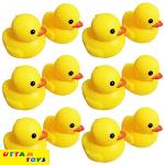 Rubber Ducks Squeak & Float Ducky Baby Shower Pool Toy for Toddlers -12 Pcs Yellow