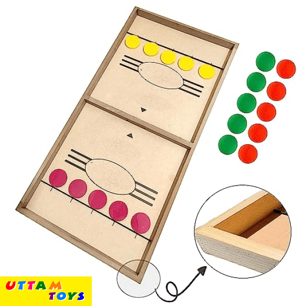 Uttam Toys String Hockey Table Board Game | Fast Sling Puck Board Game for Kids and Adults