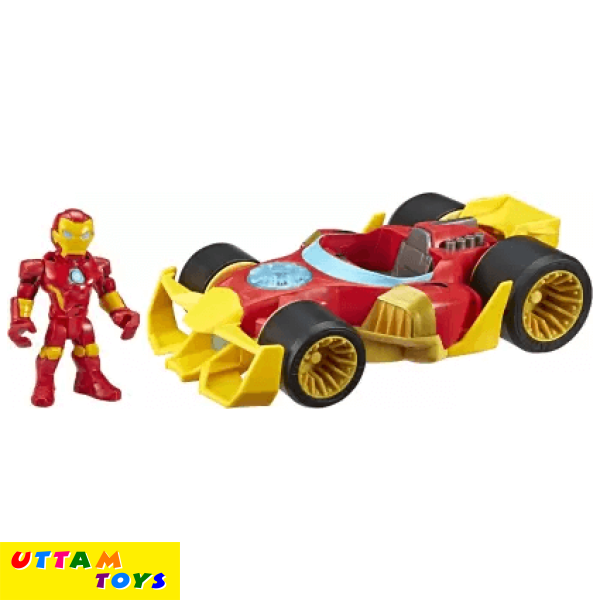 Super Hero Adventures Playskool Heroes Marvel Iron Man Speedster, 5-Inch Figure and Vehicle Set, Collectible Toys