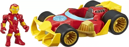 Super Hero Adventures Playskool Heroes Marvel Iron Man Speedster, 5-Inch Figure and Vehicle Set, Collectible Toys