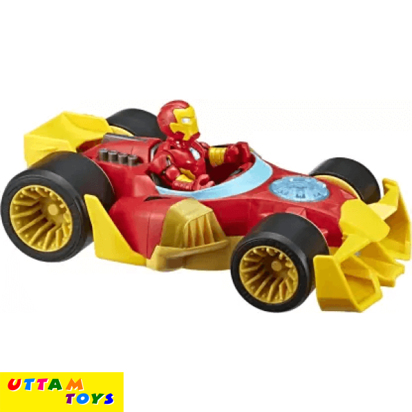 Super Hero Adventures Playskool Heroes Marvel Iron Man Speedster, 5-Inch Figure and Vehicle Set, Collectible Toys