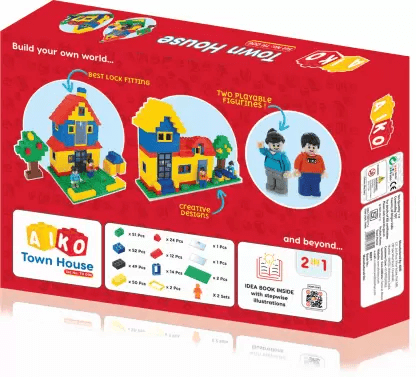 Aiko Town House Building Blocks for Kids (278 Pcs) - Premium Blocks