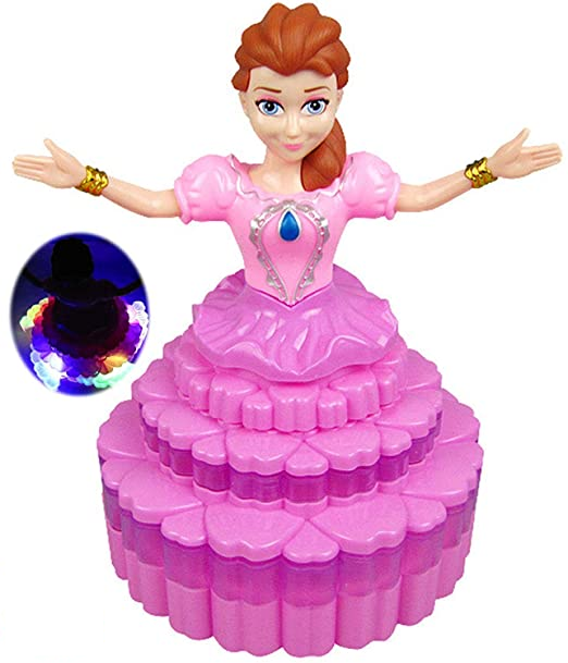 Toyboi Rotating Princess Doll with Music,Dancing, Rotating and 3D Lighting