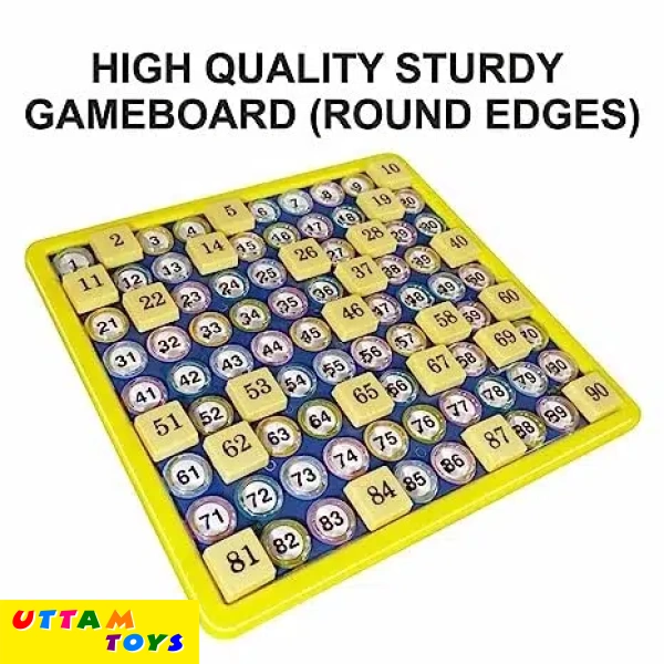 Toymate Jumbo Housie Board Board Game - 144 Reusable Folding Cards Bingo Lotto Tambola Family Game for All Adults and Kids