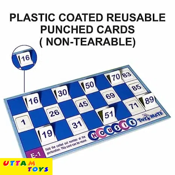 Toymate Jumbo Housie Board Board Game - 144 Reusable Folding Cards Bingo Lotto Tambola Family Game for All Adults and Kids